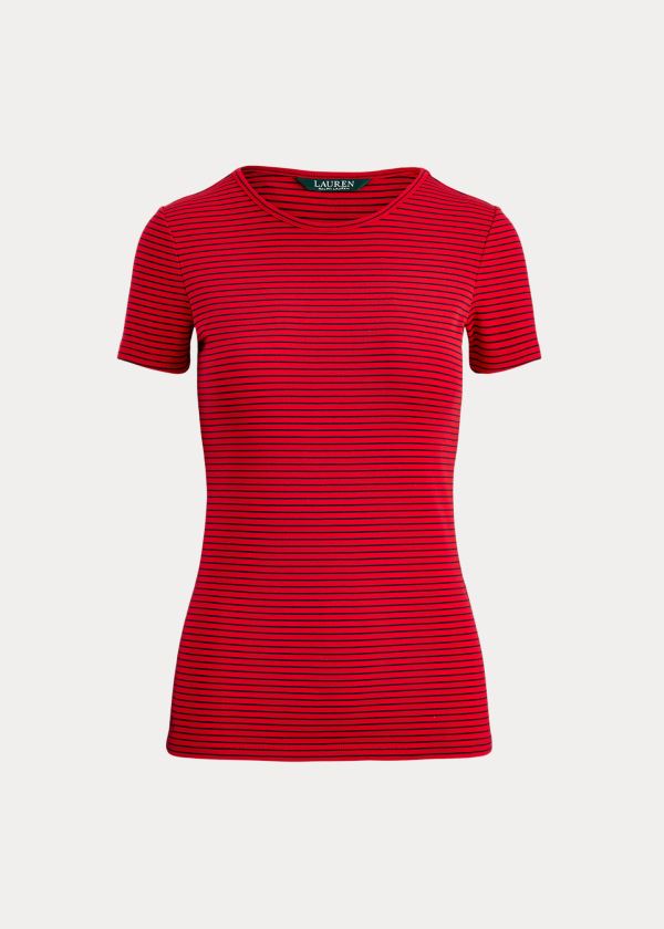 Women's Ralph Lauren Striped Cotton-Blend T Shirts | 482360PUY